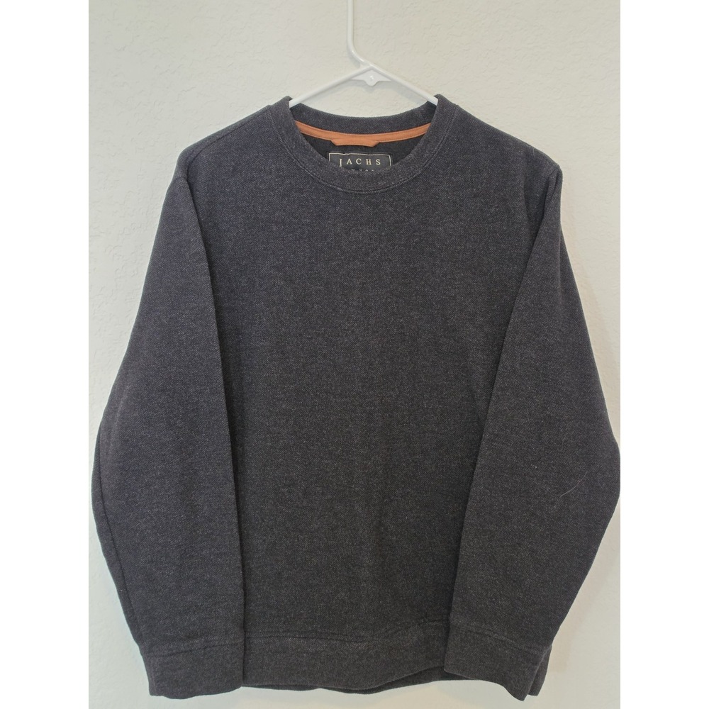 Jachs New York Men's Size Small Black/Charcoal Long Sleeve Pullover Wool Blend